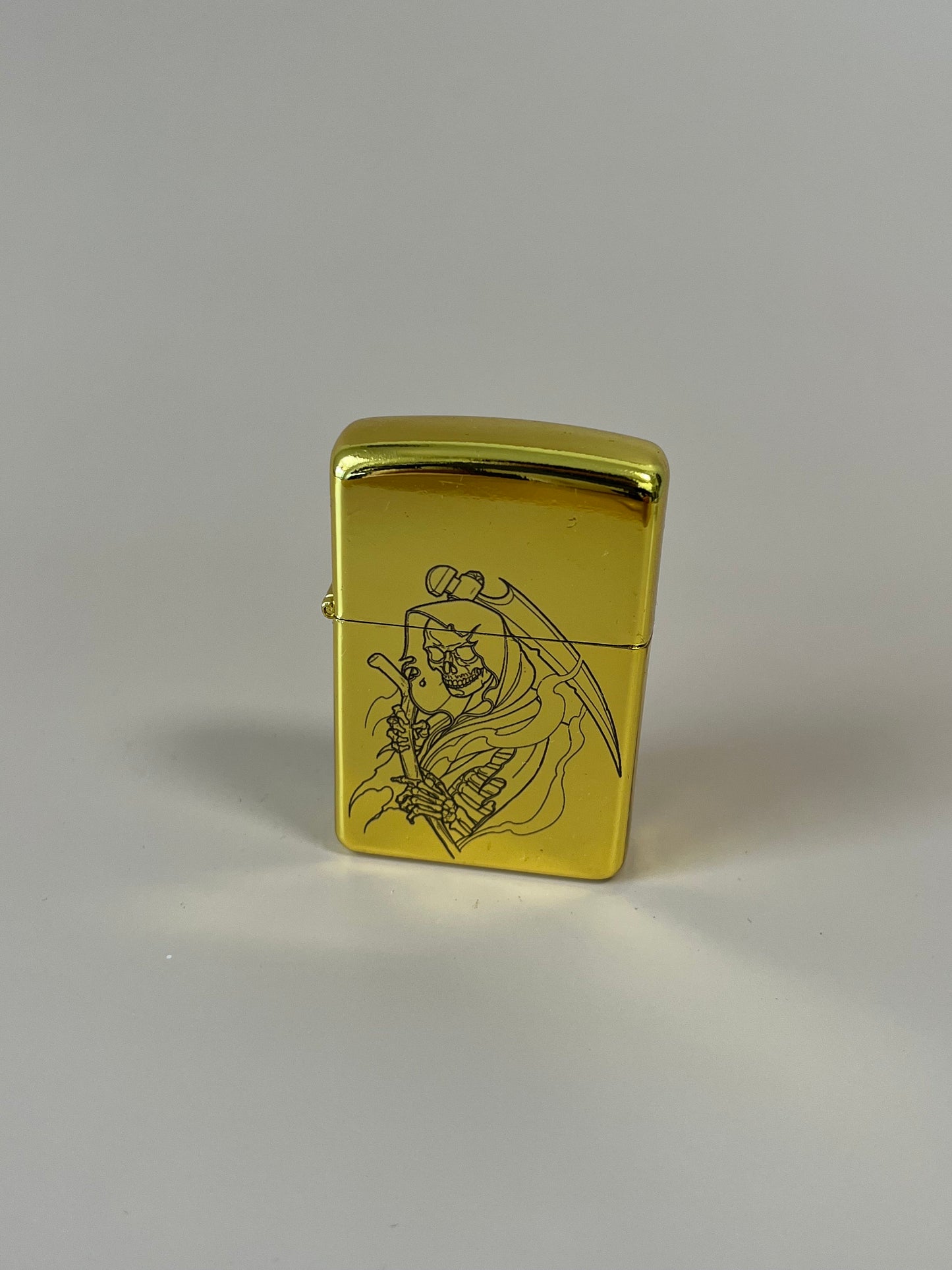 Santa Muerte Edition Engraved Steel Flip Lighter - Oil Lighter