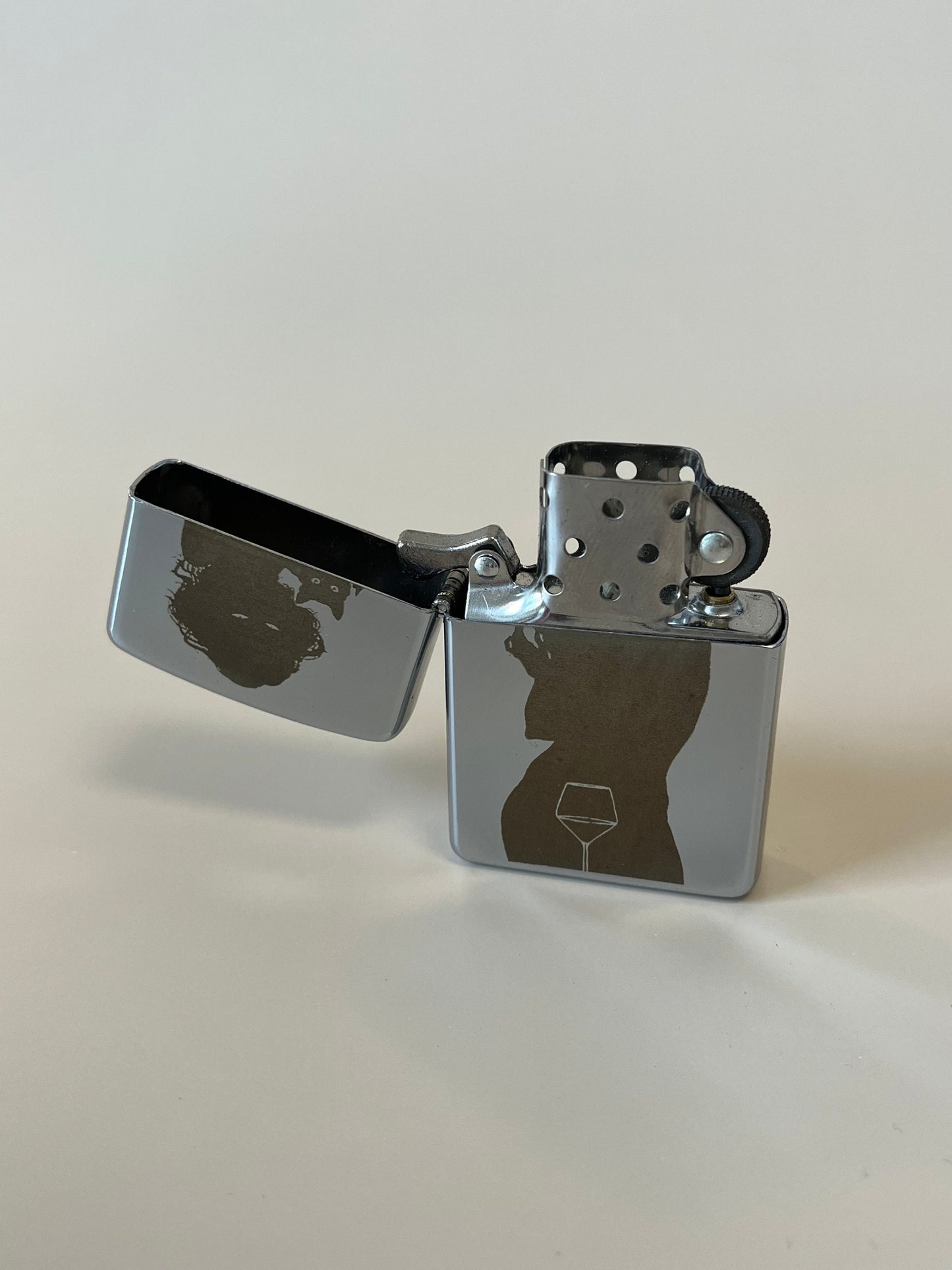 Cat Mom Lighter Case - Engraved Steel Flip Oil Lighter "Cat Lady” Edition