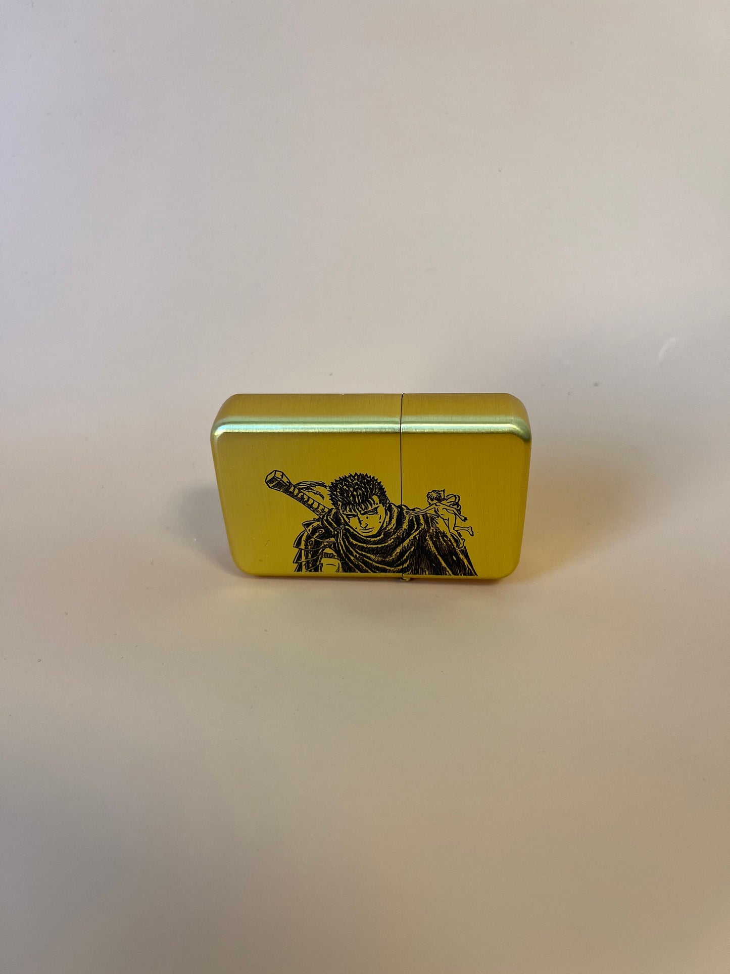 Berserk Steel Flip Oil Lighter - Guts & Fairy Gold Engraved Anime Lighter