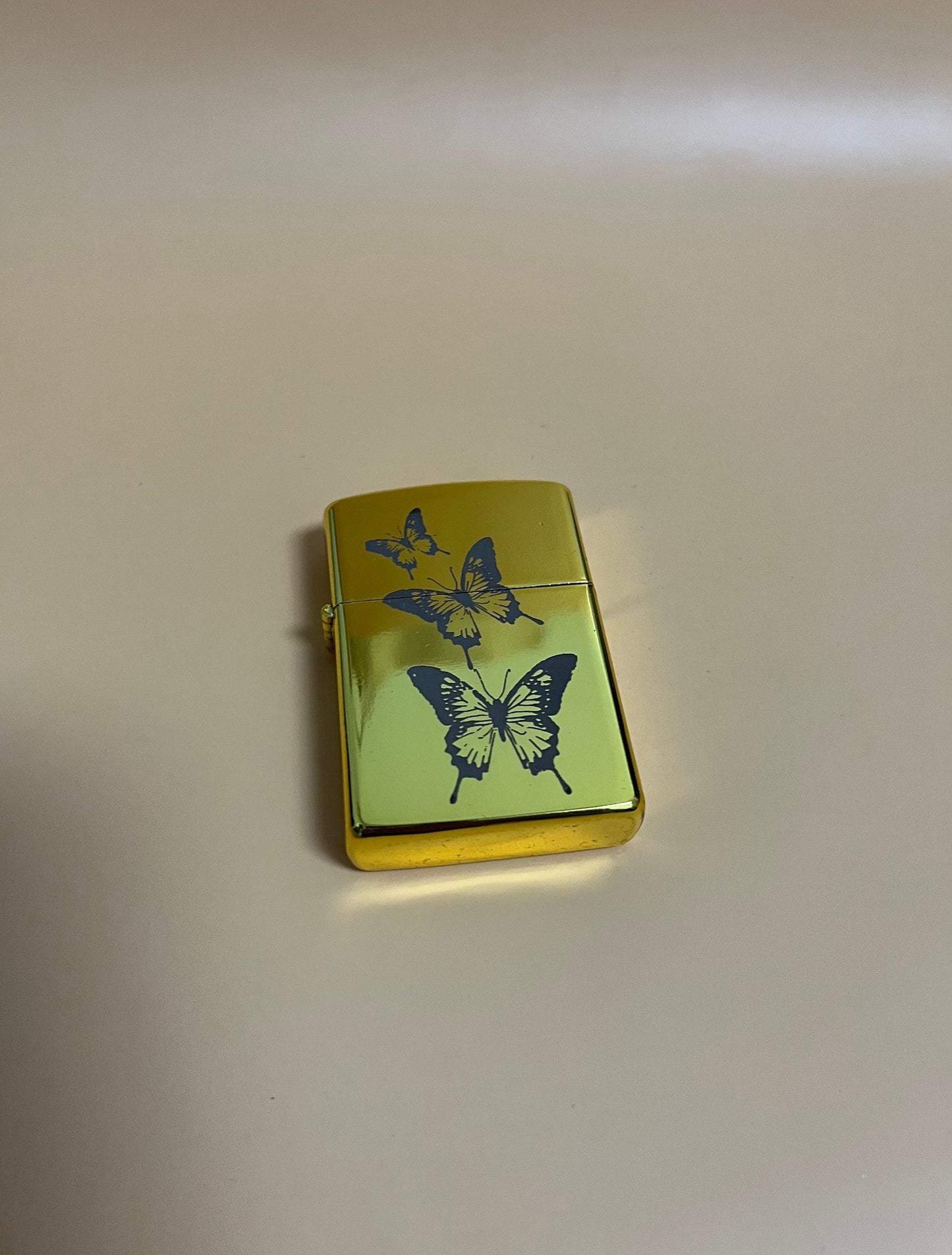 Engraved Butterfly Lighter - Steel Oil Flip Lighter Butterfly Design