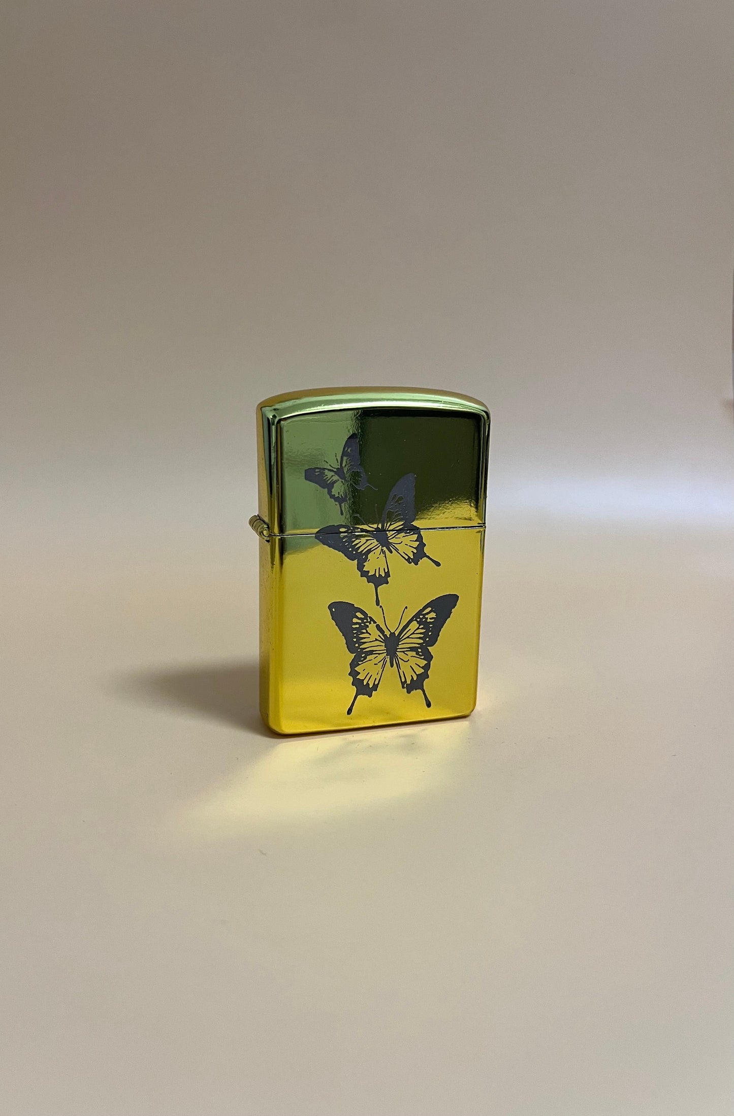 Engraved Butterfly Lighter - Steel Oil Flip Lighter Butterfly Design