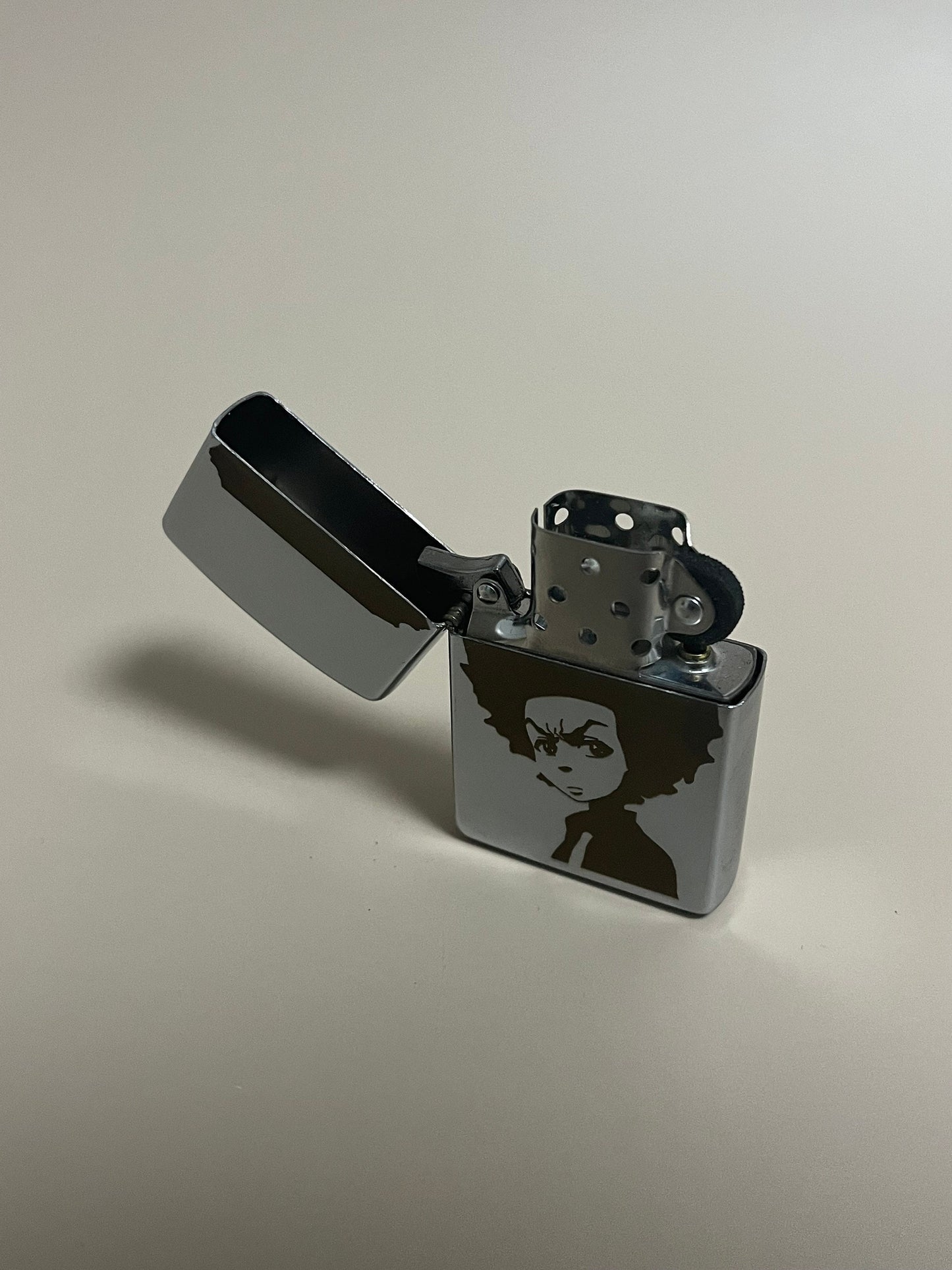 The Boondocks, Huey Edition Steel Lighter - Engraved Flip Oil Lighter