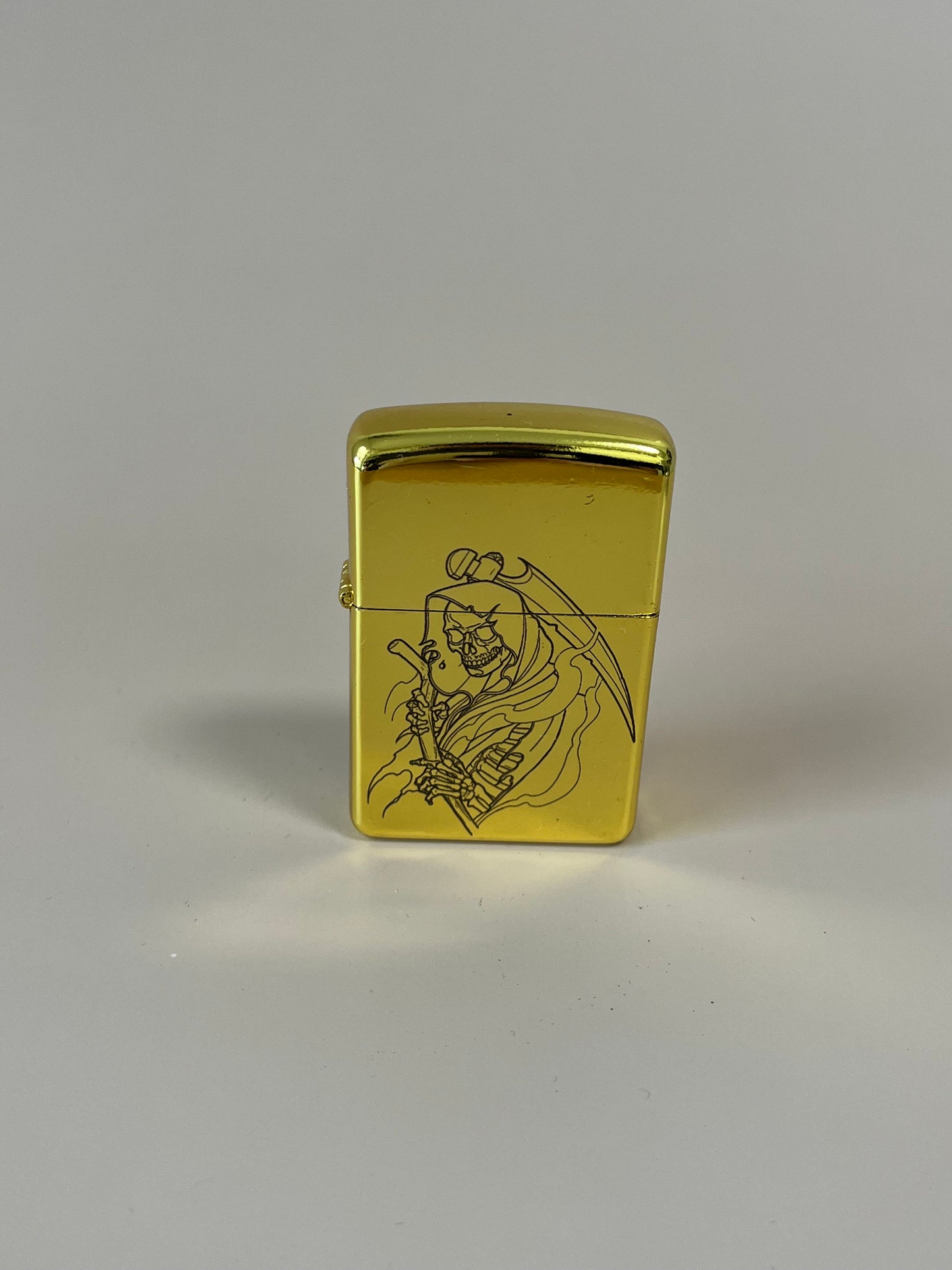 Santa Muerte Edition Engraved Steel Flip Lighter - Oil Lighter