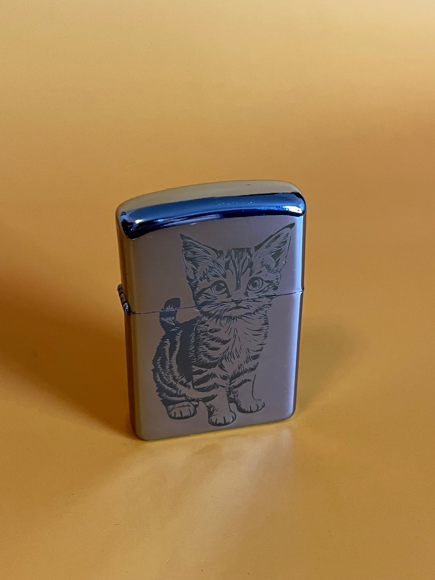 Kitten Edition Engraved Lighter - Steel Flip Oil Cat Lighter, Perfect Gift for Cat Lovers