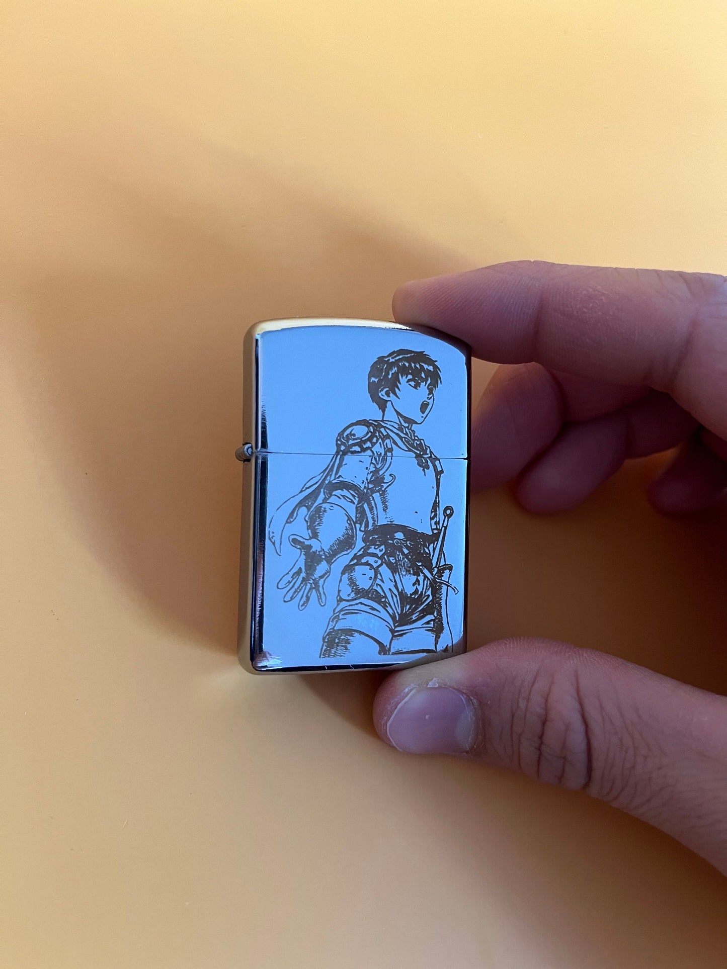 Berserk Casca Edition Engraved Lighter Case - Steel Windproof Oil Lighter