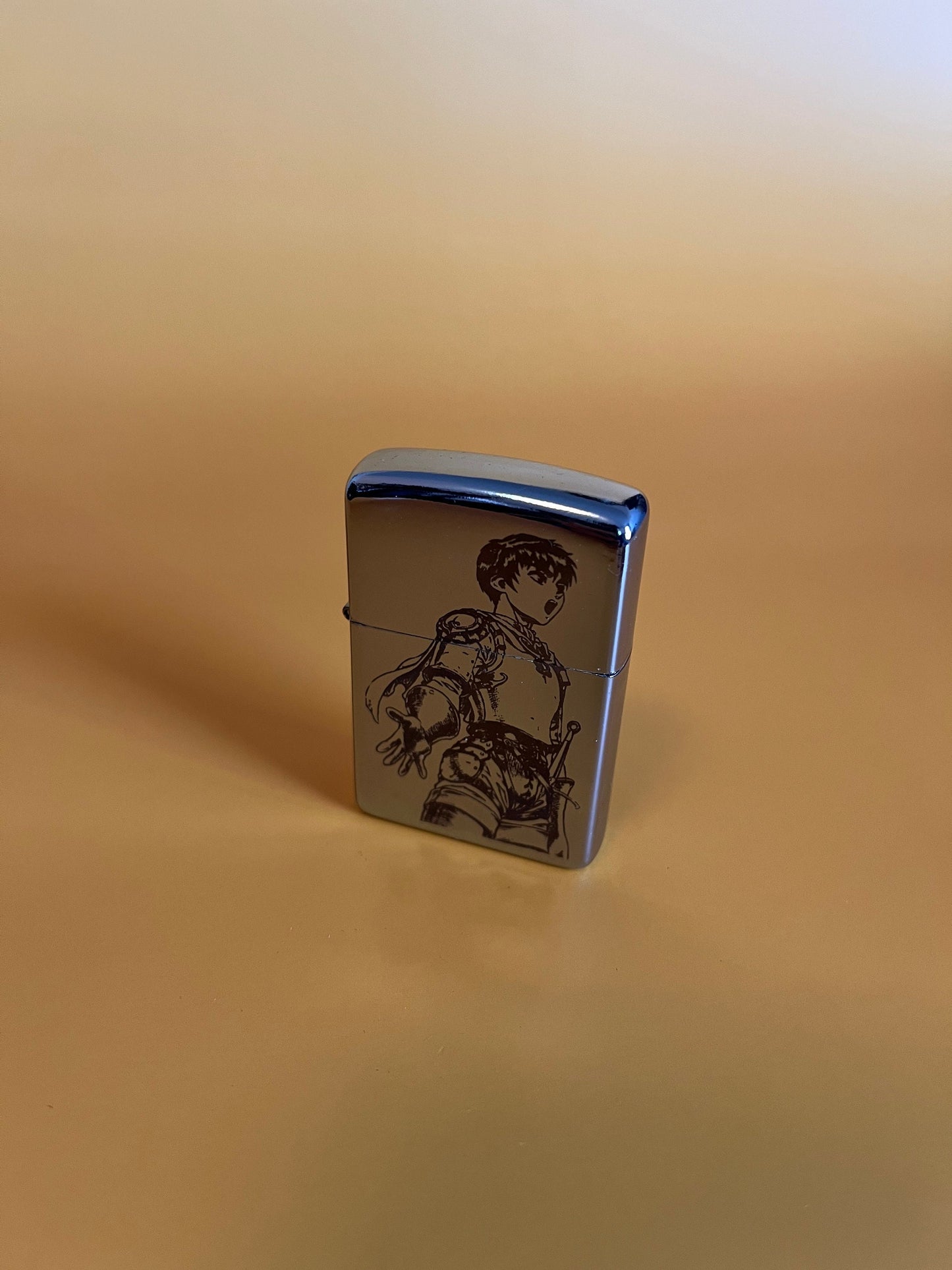 Berserk Casca Edition Engraved Lighter Case - Steel Windproof Oil Lighter