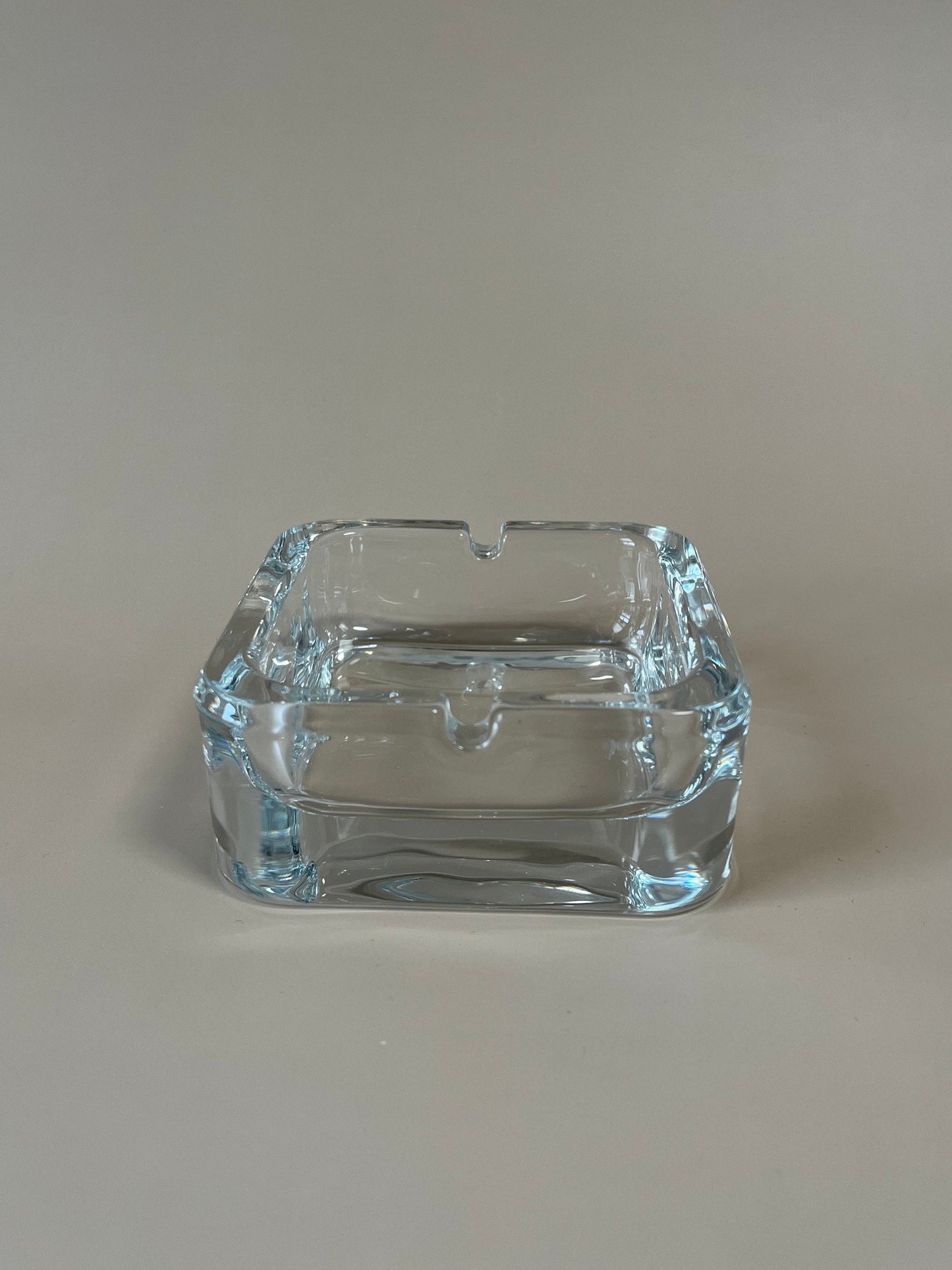 Glass Ashtray, Vintage Style - Sleek Square Glass Ash Tray