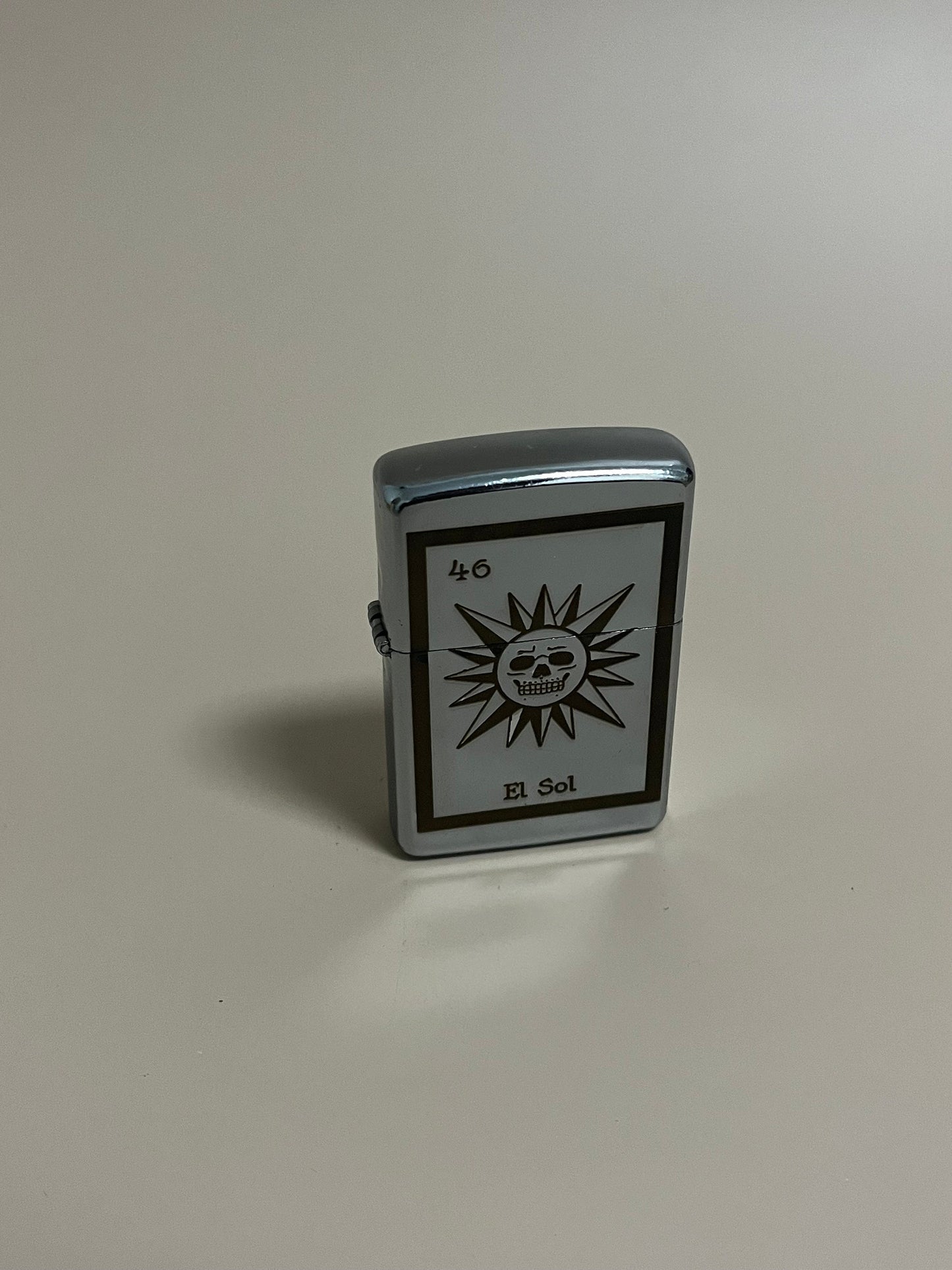 Loteria Edition Lighter "El Sol" Engraved on High Quality Steel Flip Oil Lighter