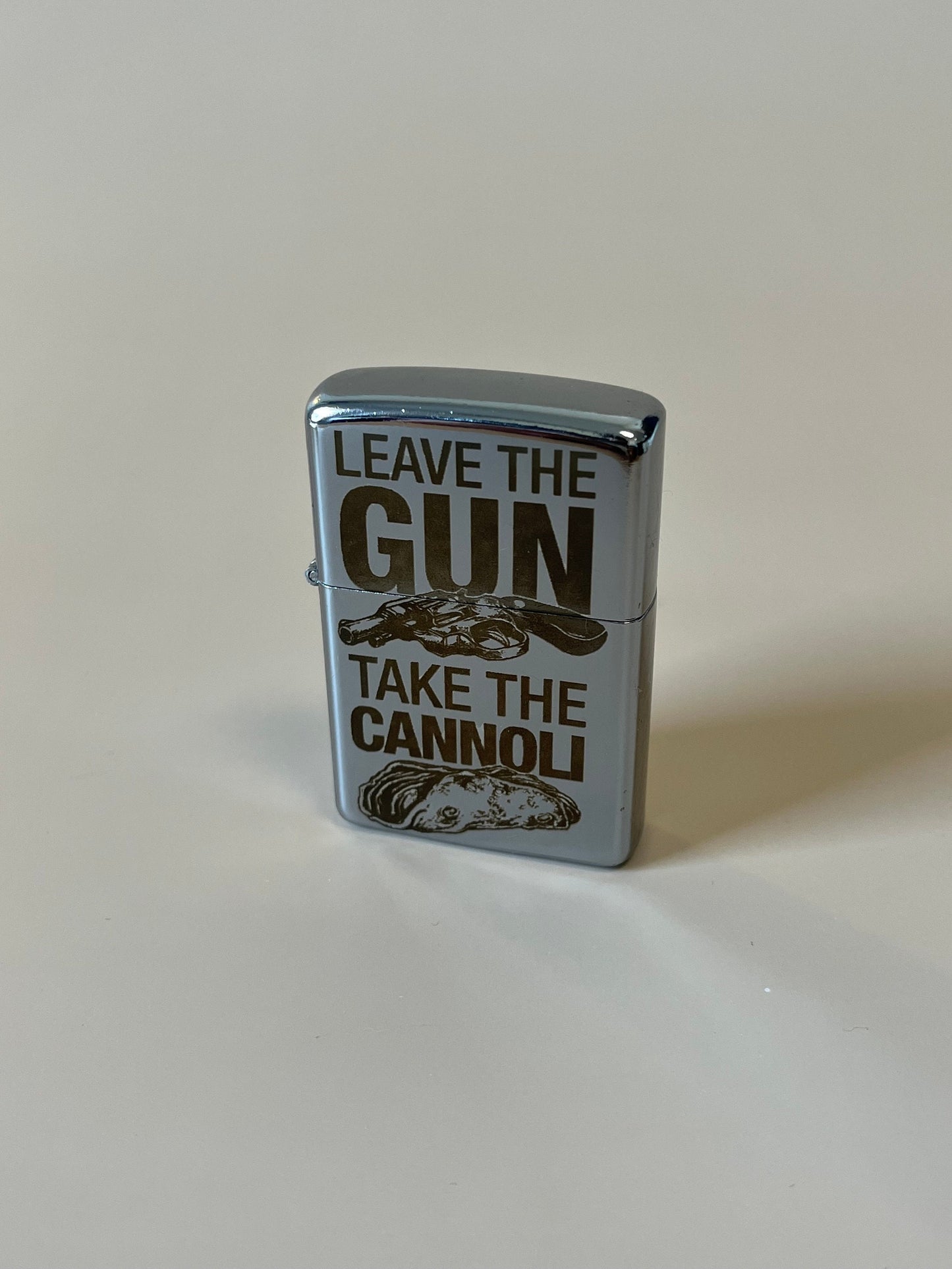 Godfather Edition Lighter Case "Leave The Gun, Take The Cannoli" Steel Oil Lighter