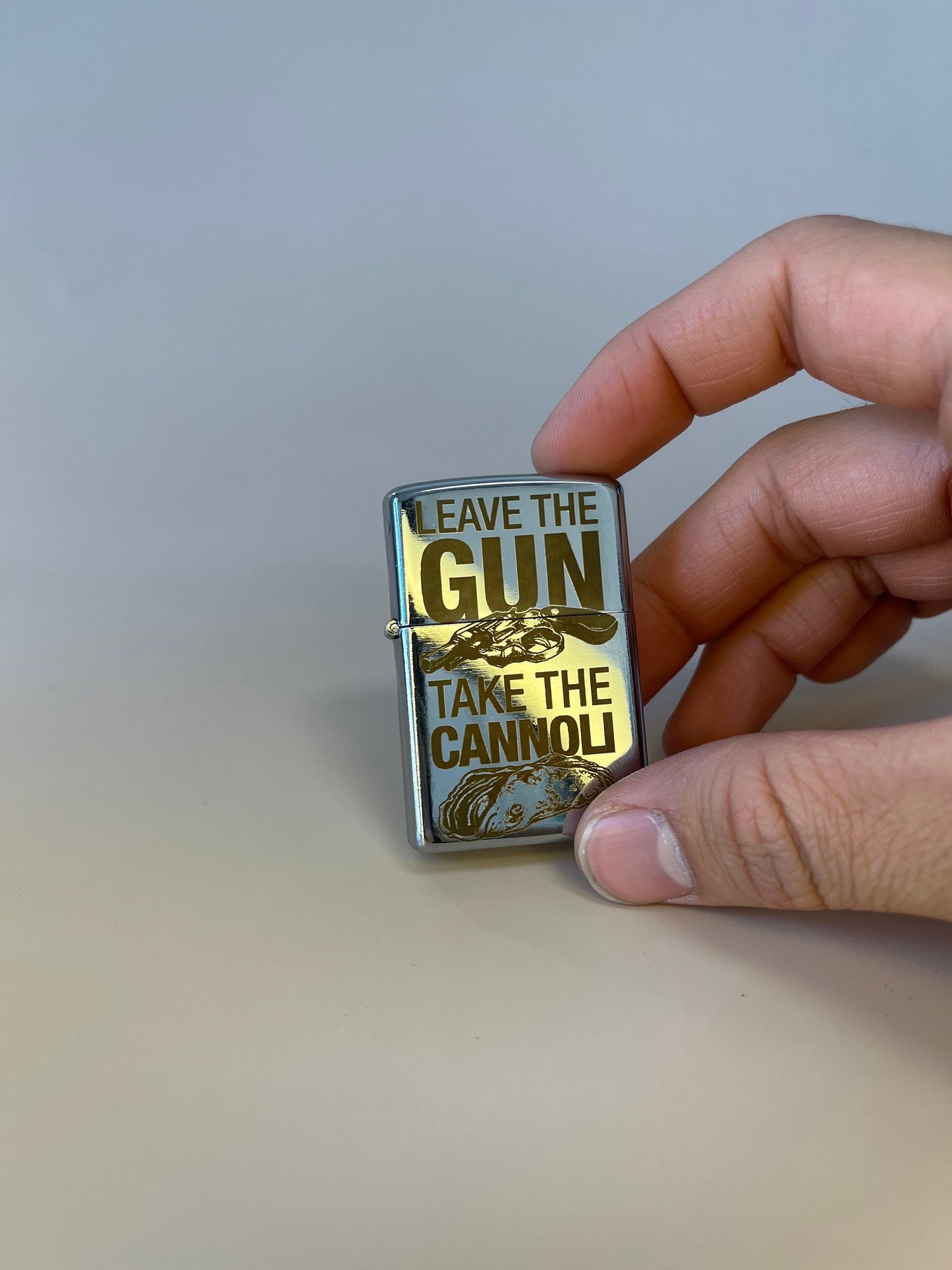 Godfather Edition Lighter Case "Leave The Gun, Take The Cannoli" Steel Oil Lighter