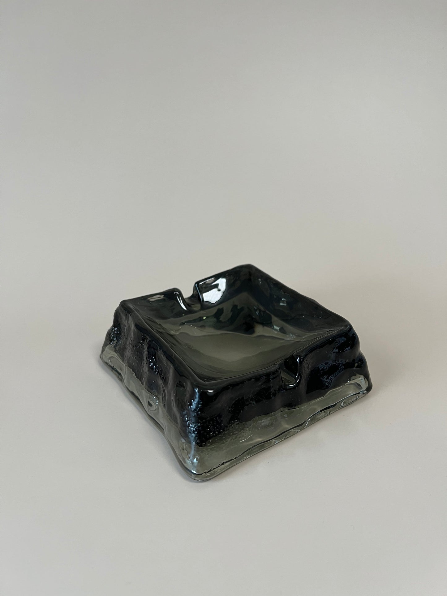 Unique Glass Ashtray Design -  Sleek Black “Volcano” Edition