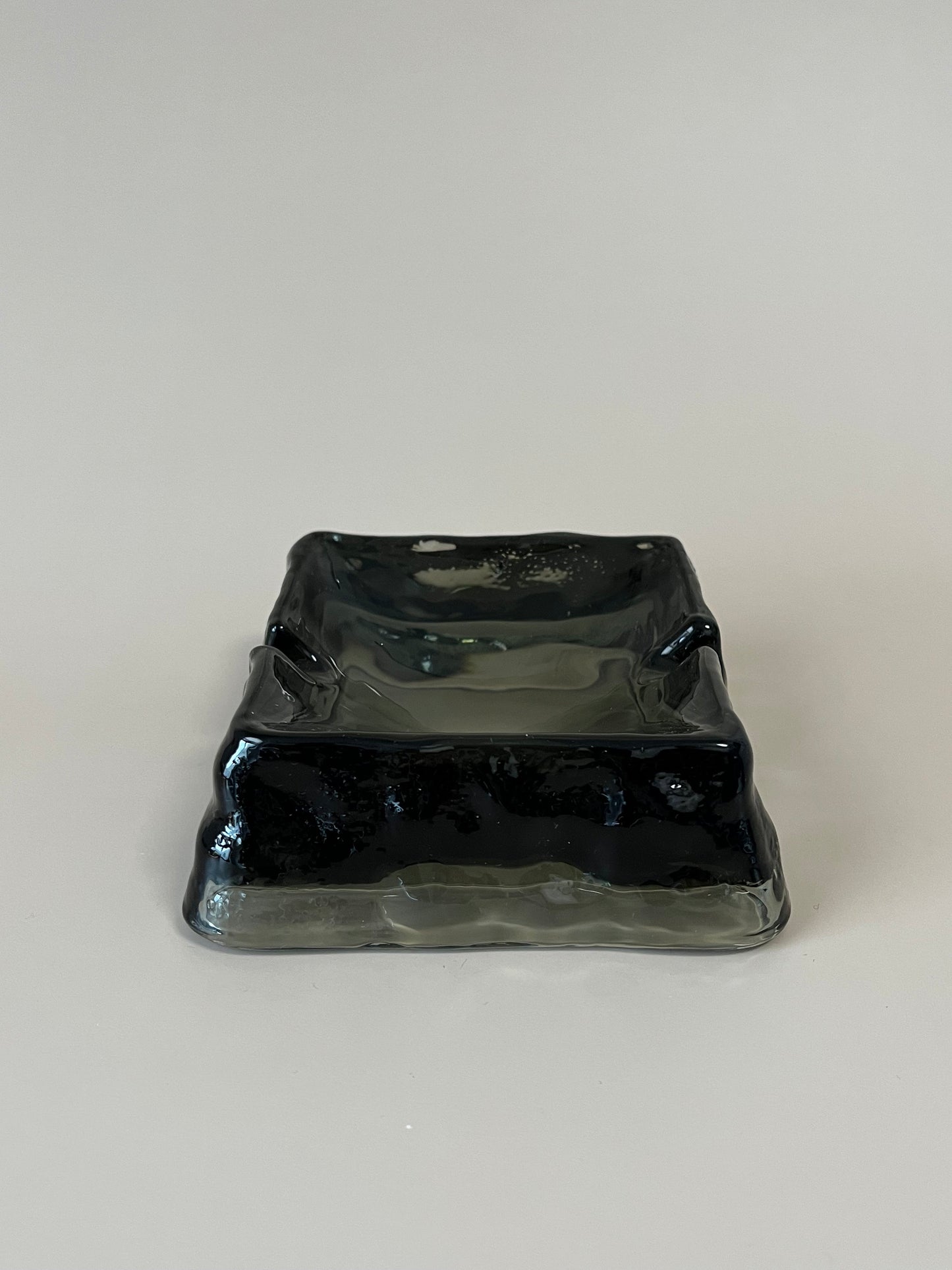 Unique Glass Ashtray Design -  Sleek Black “Volcano” Edition