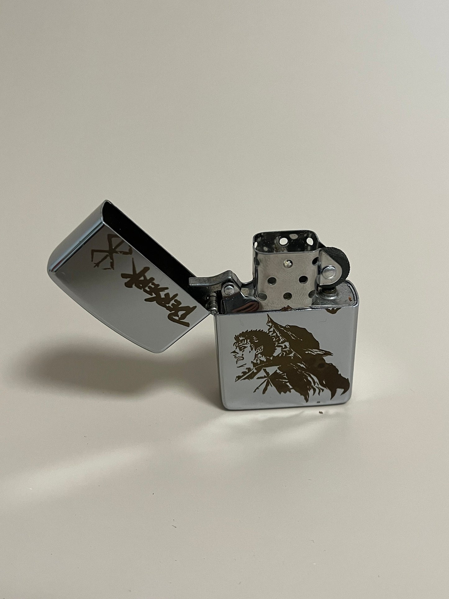 Berserk "Guts Armor" Engraved Lighter Case - Steel Flip Oil Lighter