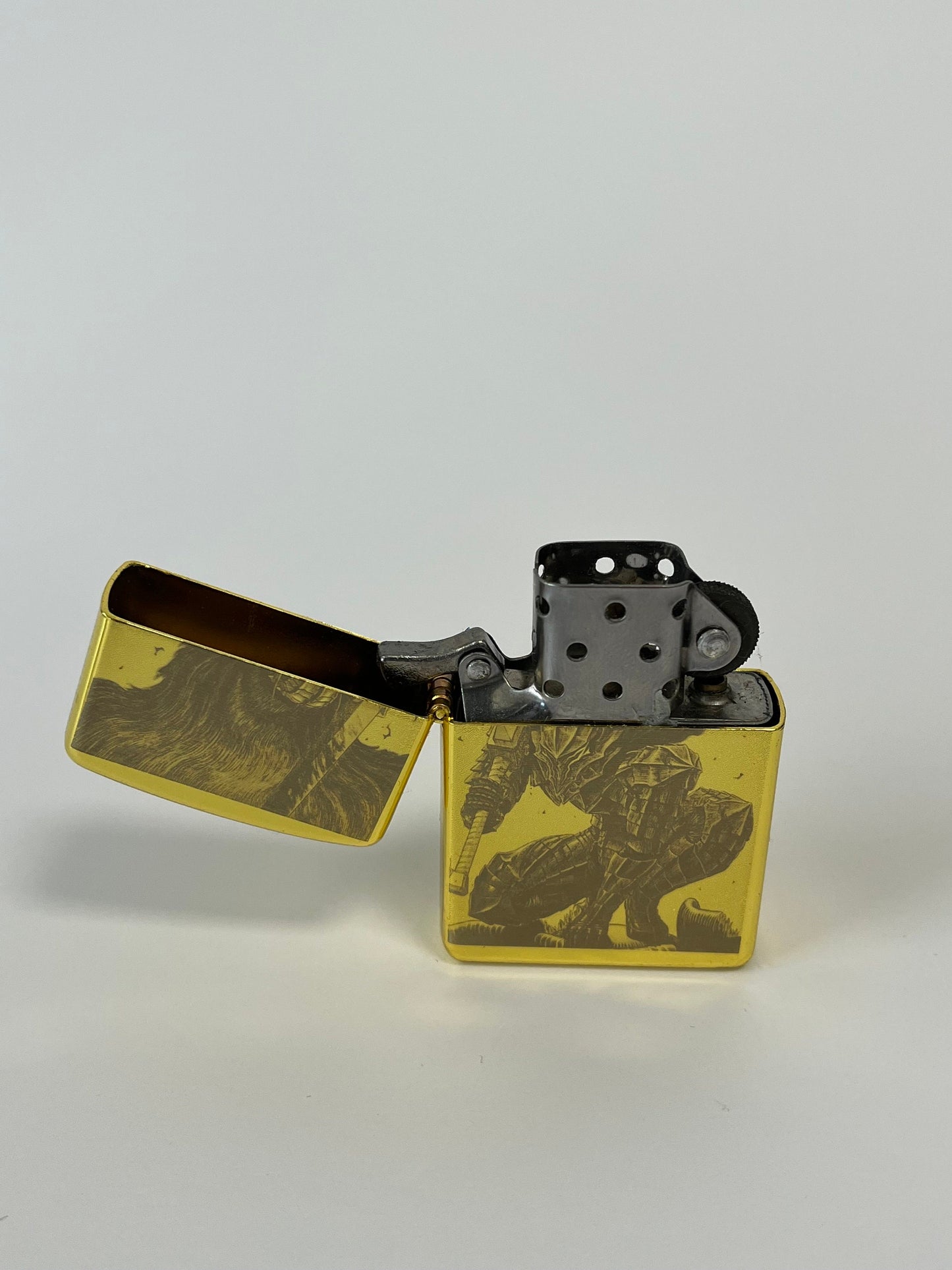 Berserk "Berserker Armor" Detailed Engraving on Steel Lighter Case - Vintage Style Oil Lighter