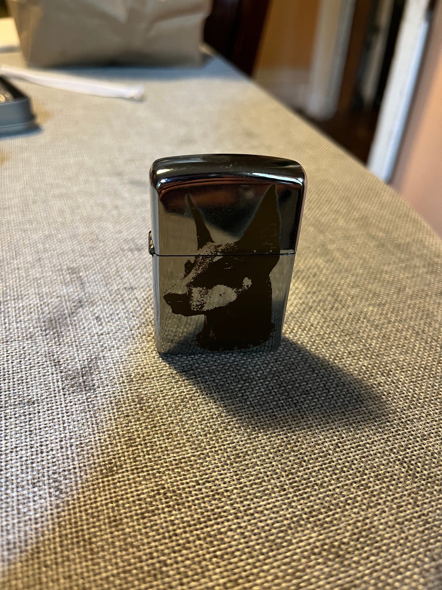 Doberman Lighter Case Artwork - Engraved Dog Lover Steel Flip Oil Lighter