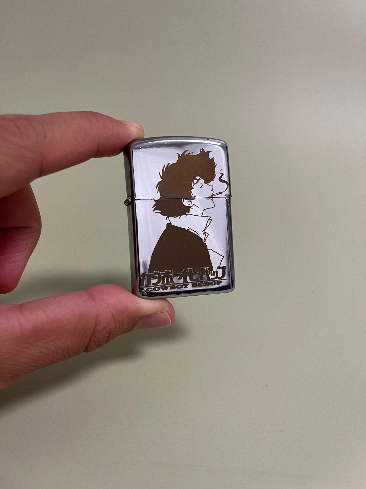 Cowboy Bebop Engraved Steel Flip Oil Lighter - Spike Bounty Hunter Vintage Style Lighter