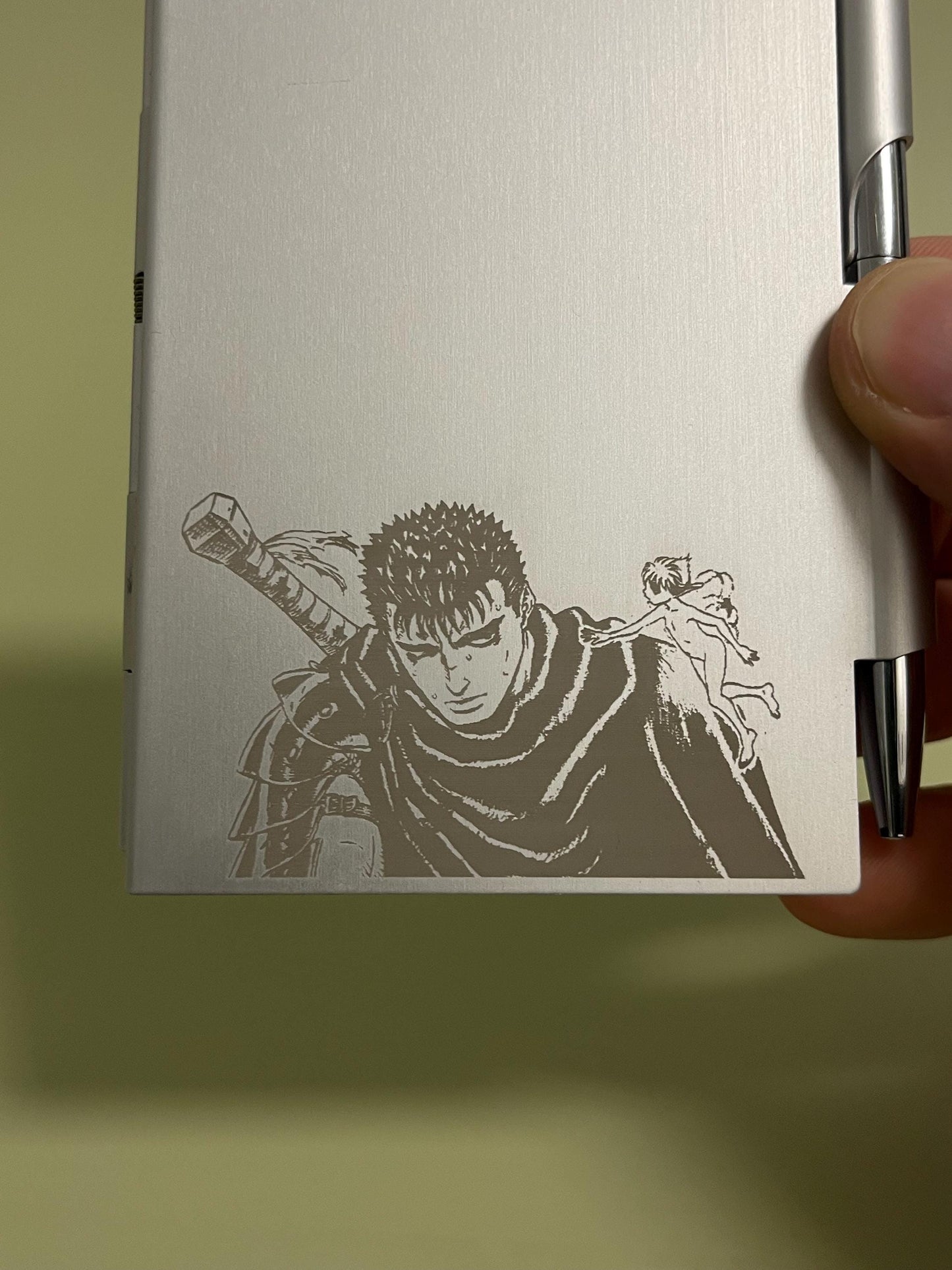 Berserk Pocketbook Vintage Style, Engraved Guts Aluminum Case Pocket Notebook