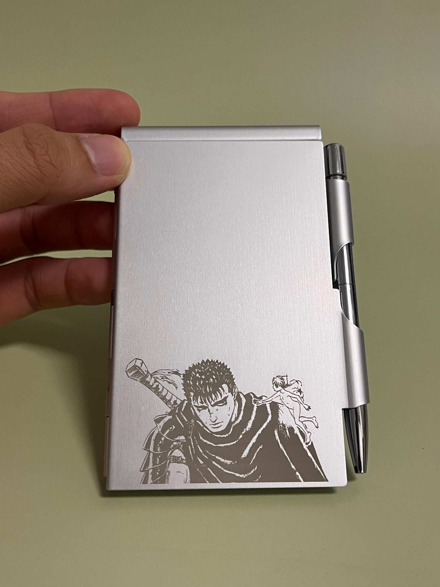 Berserk Pocketbook Vintage Style, Engraved Guts Aluminum Case Pocket Notebook