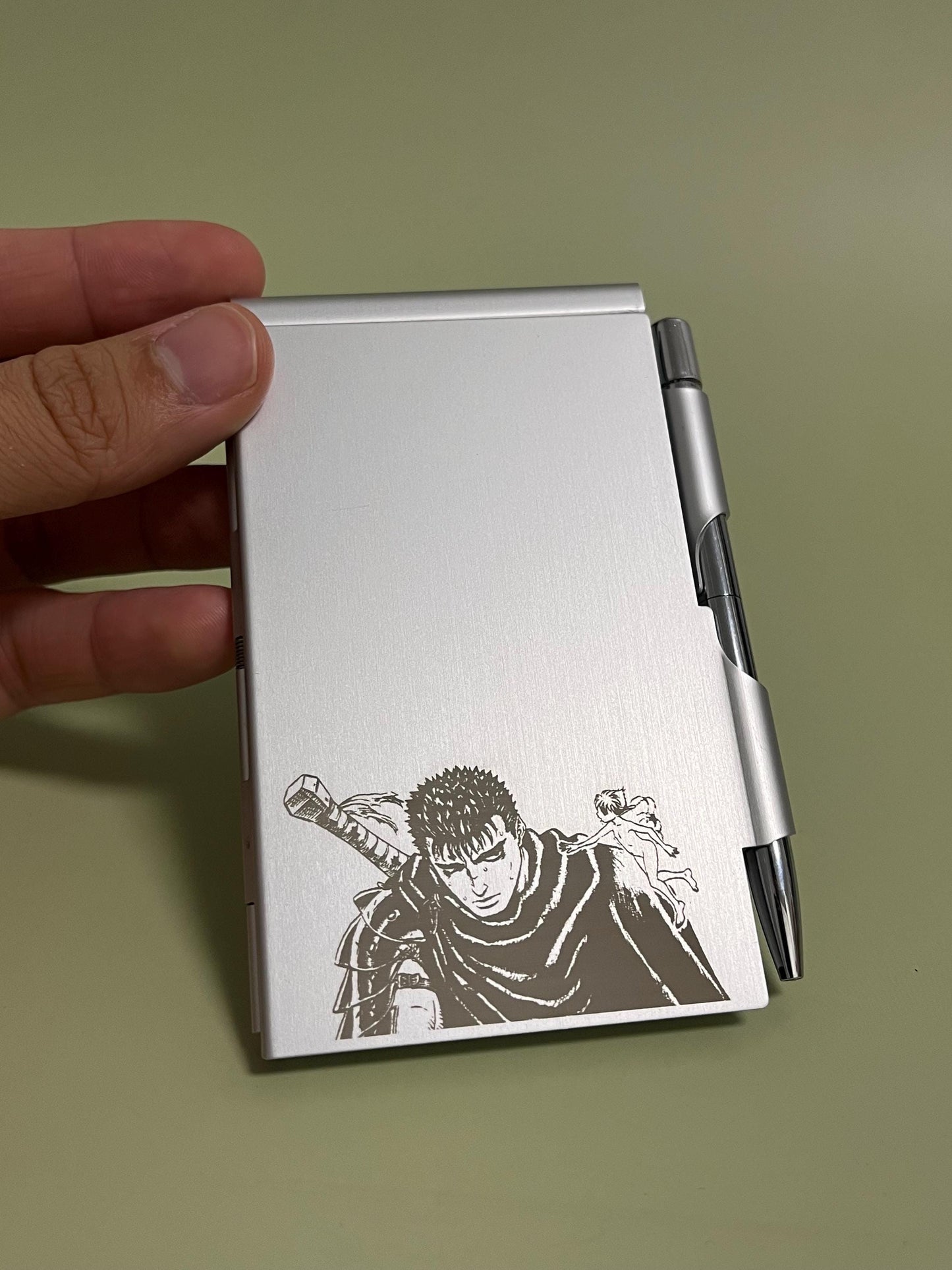 Berserk Pocketbook Vintage Style, Engraved Guts Aluminum Case Pocket Notebook