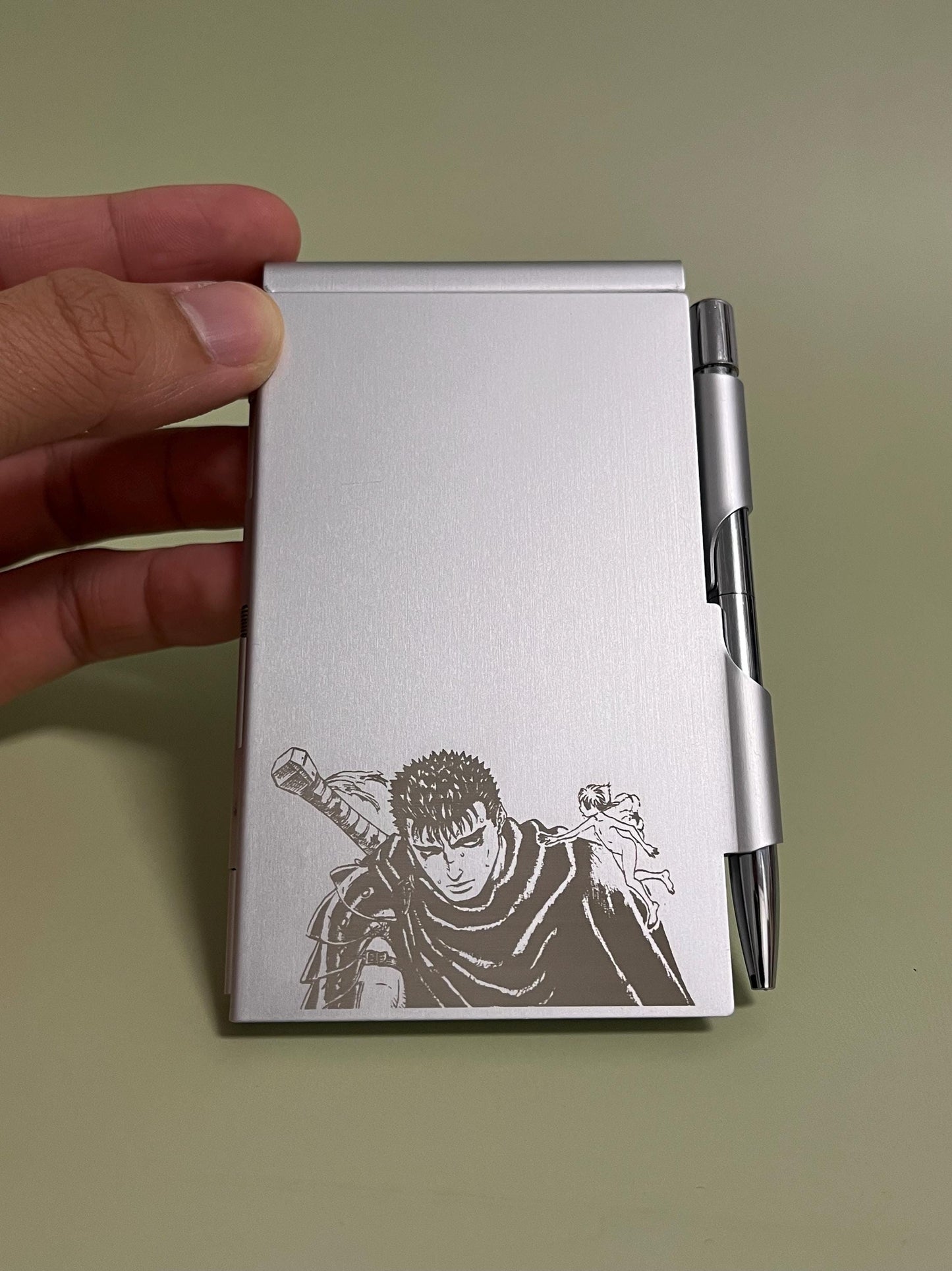 Berserk Pocketbook Vintage Style, Engraved Guts Aluminum Case Pocket Notebook