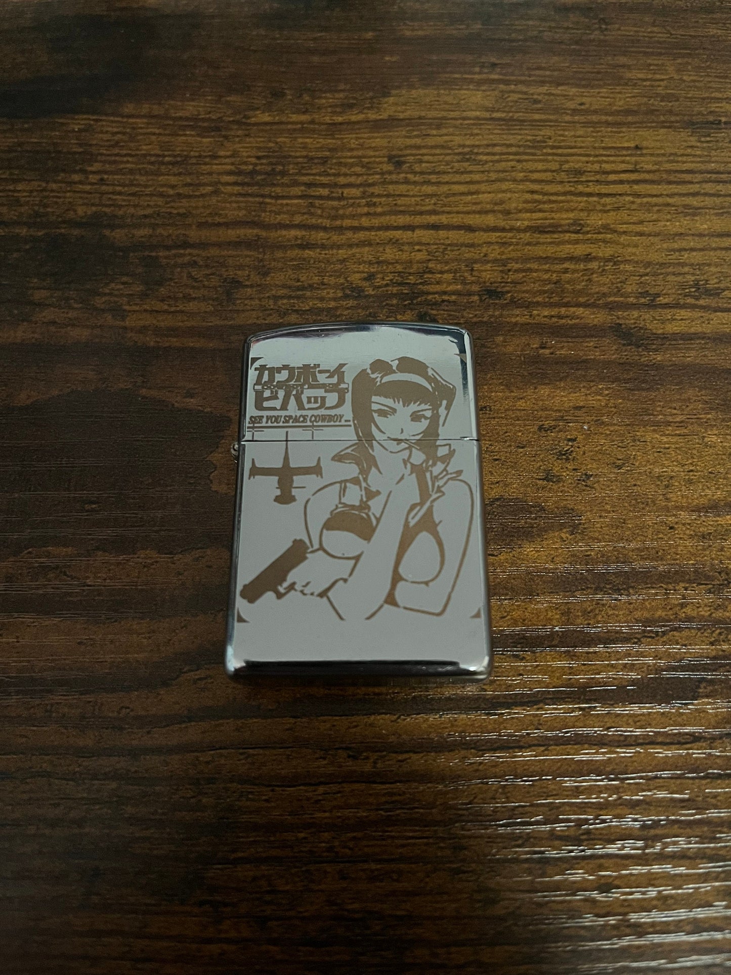 Faye Valentine Retro Flip Oil Lighter - Cowboy Bebop Lighter - Engraved Lighter Case