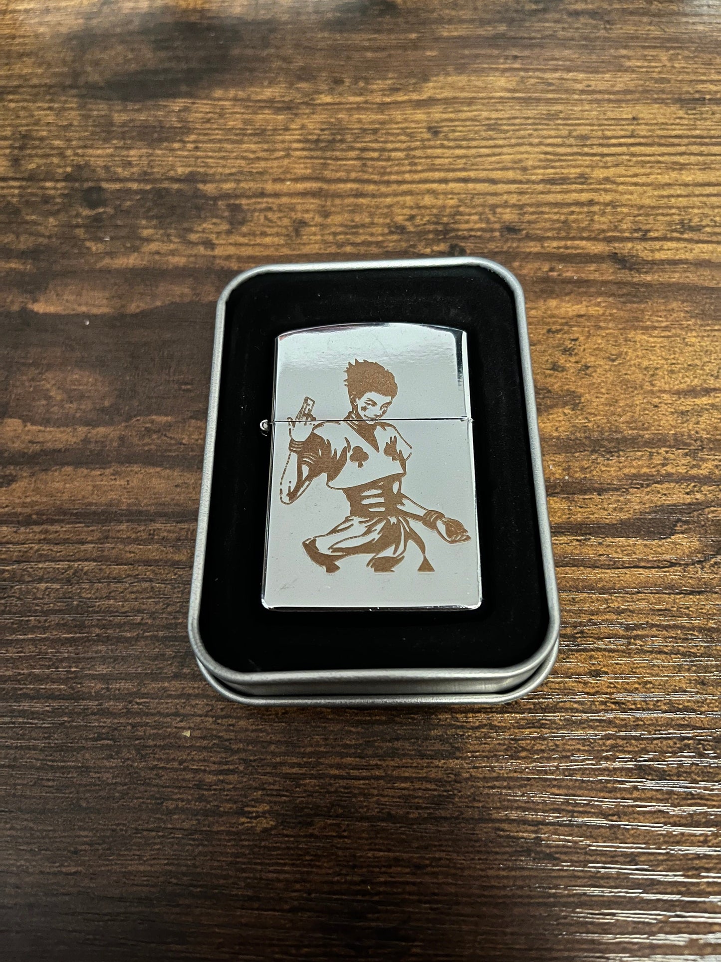 Engraved Hisoka Steel Lighter - Hunter X Hunter Flip Oil Lighter