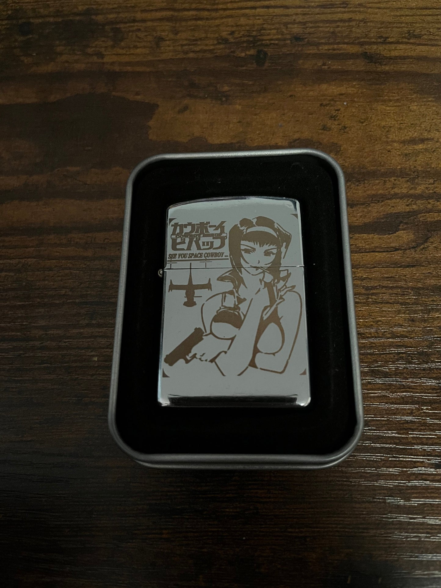 Faye Valentine Retro Flip Oil Lighter - Cowboy Bebop Lighter - Engraved Lighter Case