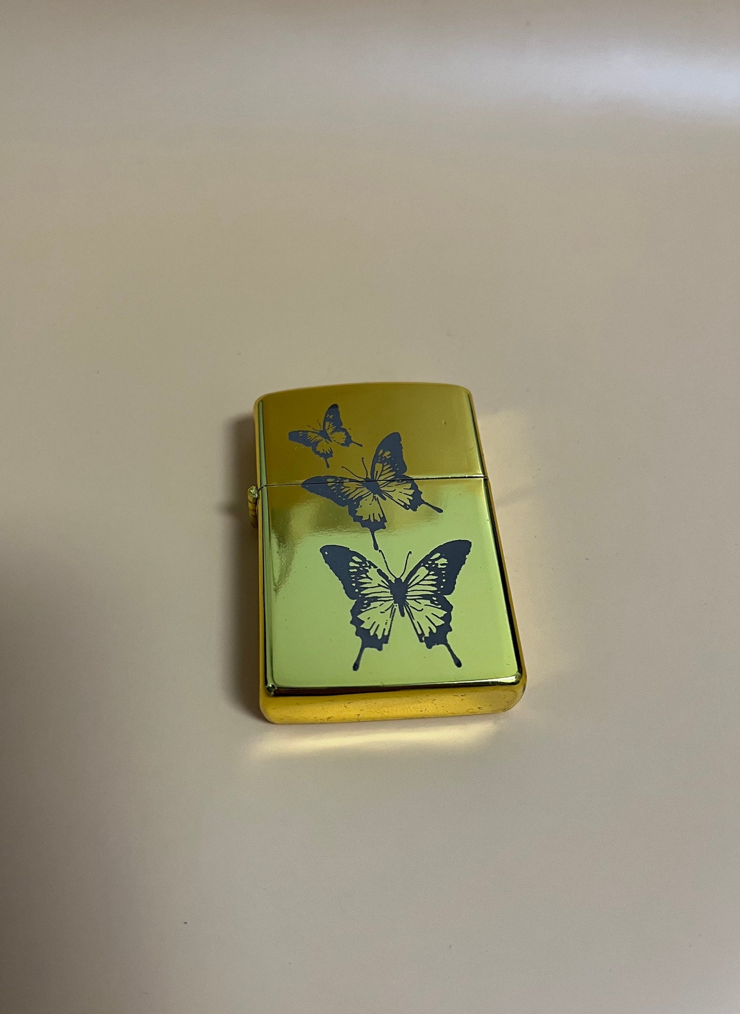 Engraved Butterfly Lighter - Steel Oil Flip Lighter Butterfly Design