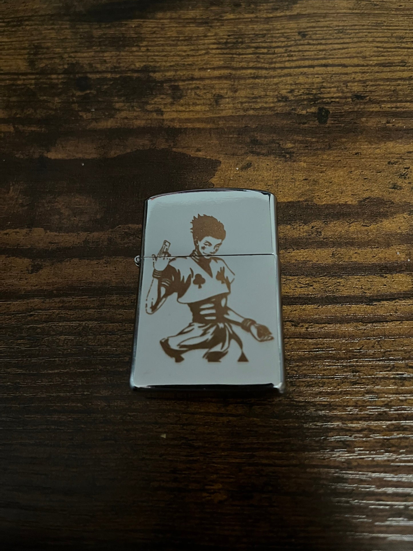 Engraved Hisoka Steel Lighter - Hunter X Hunter Flip Oil Lighter