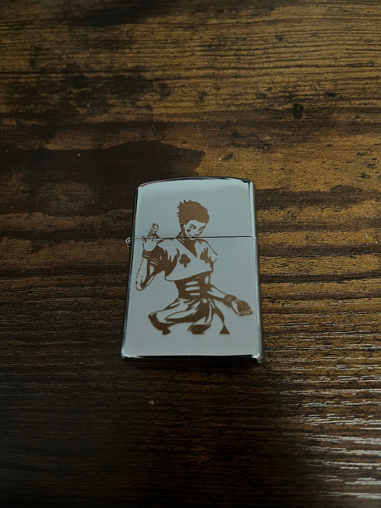 Engraved Hisoka Steel Lighter - Hunter X Hunter Flip Oil Lighter