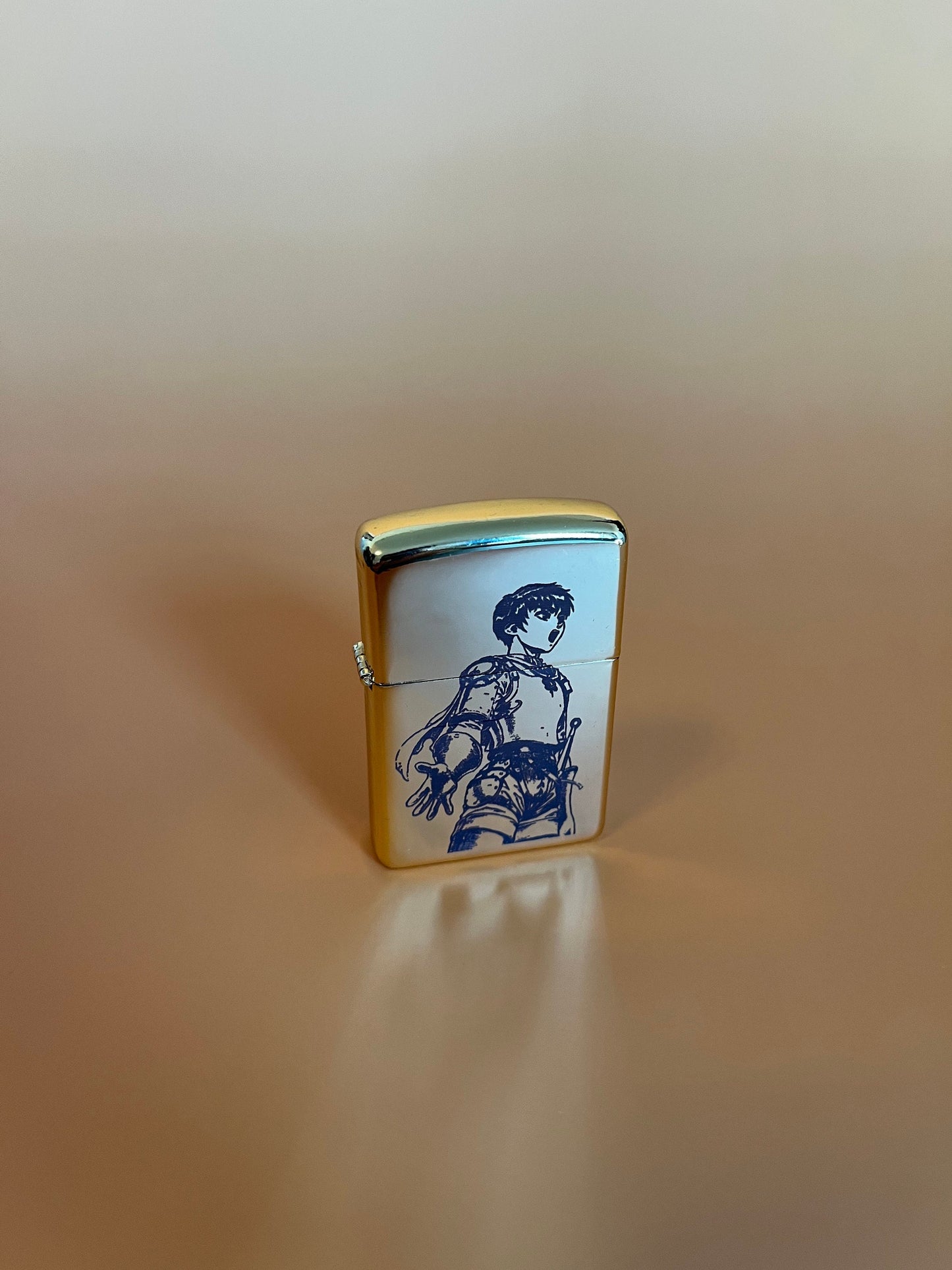 Casca Berserk Edison Laser Engraved Steel Lighter - Gold or Silver Flip Oil Lighter