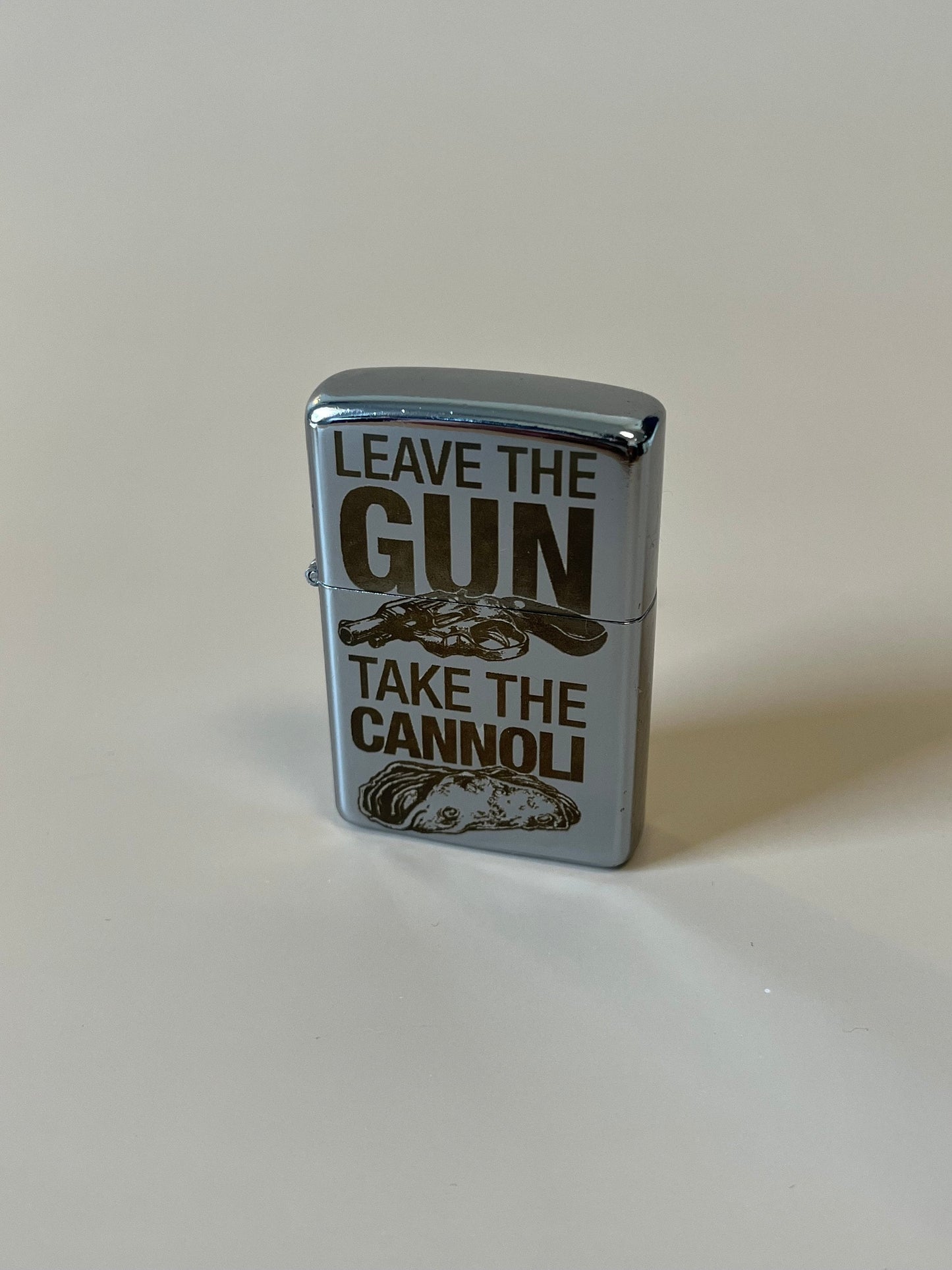 Godfather Edition Lighter Case "Leave The Gun, Take The Cannoli" Steel Oil Lighter